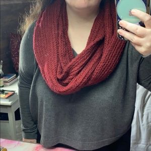 cranberry chunky knit infinity scarf